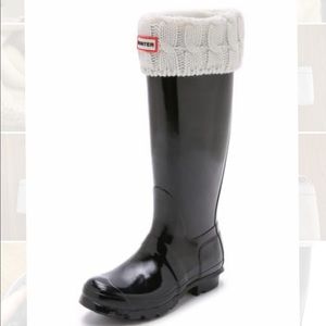Hunter Cable Knitted Cuff Tall Boot Socks